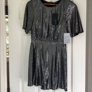 Silver metallic romper XS